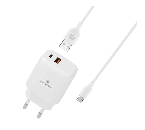מטען קיר מהיר 20W PD עם כבל Type-C ל-Type-C - Miracase